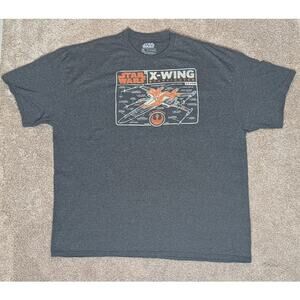STARWARS-X-Wing Starfighter T-shirt, 2XL, grey/orange grandpacore casual
